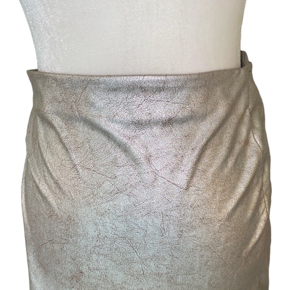 Zara Metallic Silver Wrap Buckle Ruched Mini Skirt - S - Picture 10 of 15